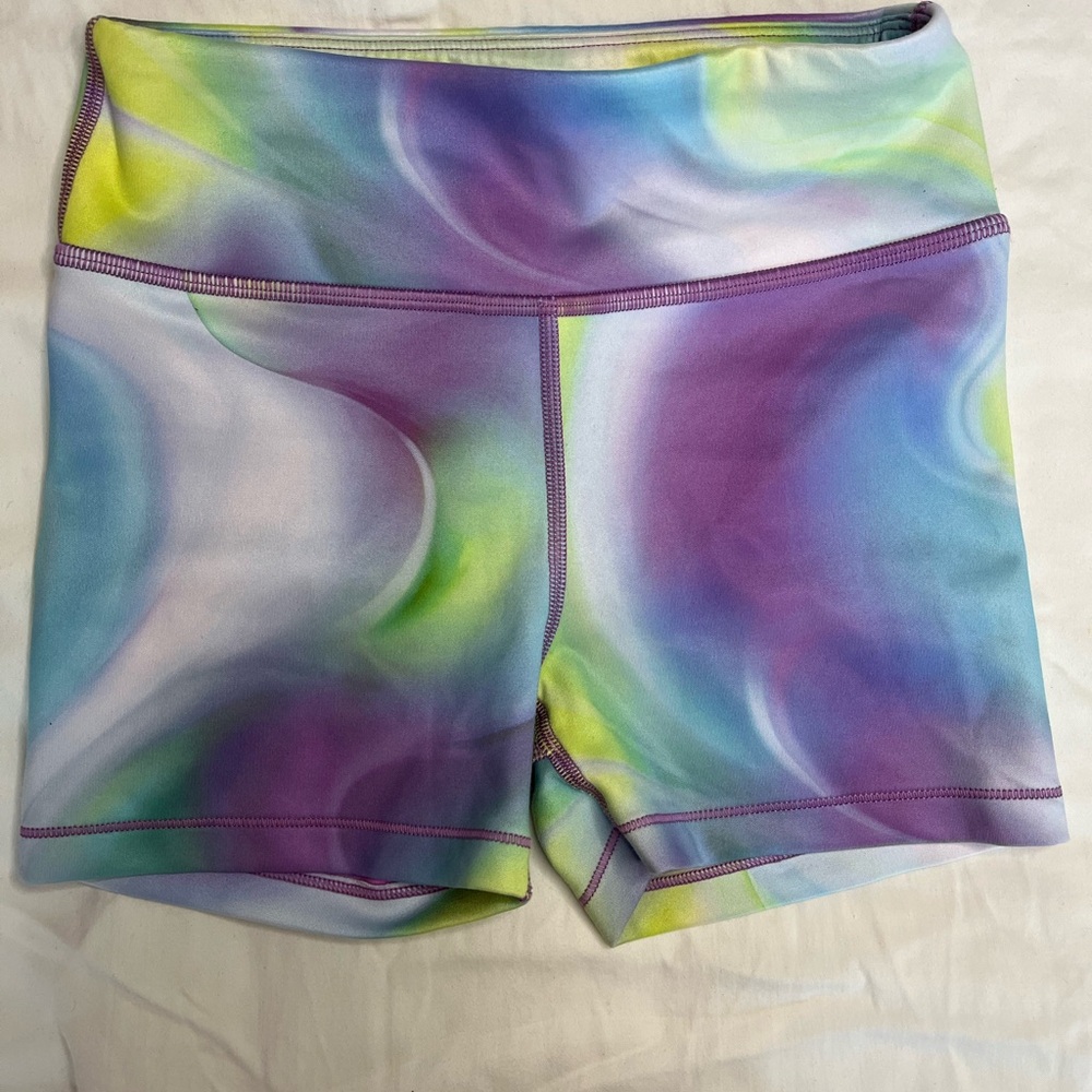 Athleta Girl Chit Chat Sports Shorts Purple Blue Green Girl’s Size 12 Dance